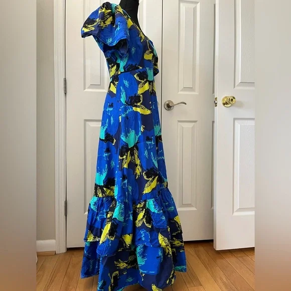 Christopher John Rogers Floral Tiered Maxi Dress Size 0 - Picture 2 of 12